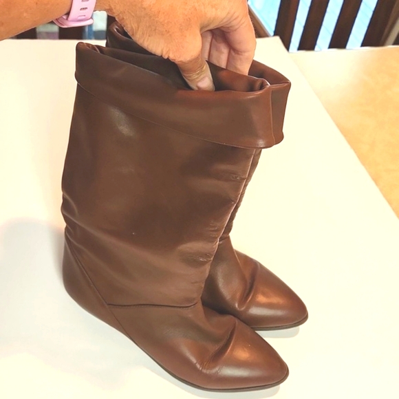 Vintage Mister Shoes Brown Leather boots Size 8.5 - Picture 2 of 7